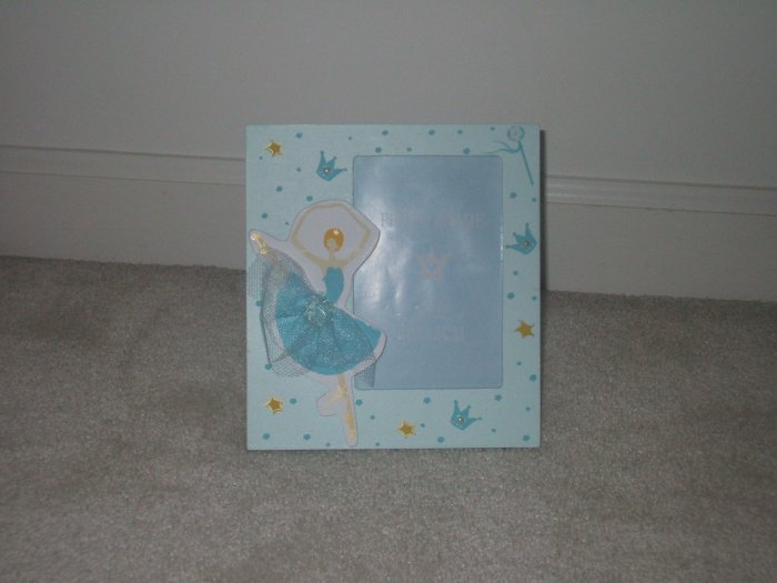 Blue picture frame with a ballerina 4"x6"