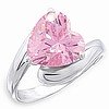 4 ct Pink Heart Cubic Zirconia Ring