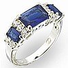 Montanna Blue / Sapphire Swarovski Crystal Sterling Silver Ring Size 10