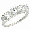 Sterling Silver Diamond CZ Anniversary Ring - size 8