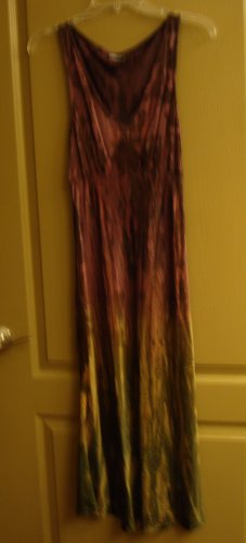 Annie Turbin DRESS Silk Couture hand tie dyed MAGENTA Green
