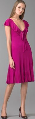 DVF Diane Von Furstenberg Fuschia "Baila" Dress 6 hot!!