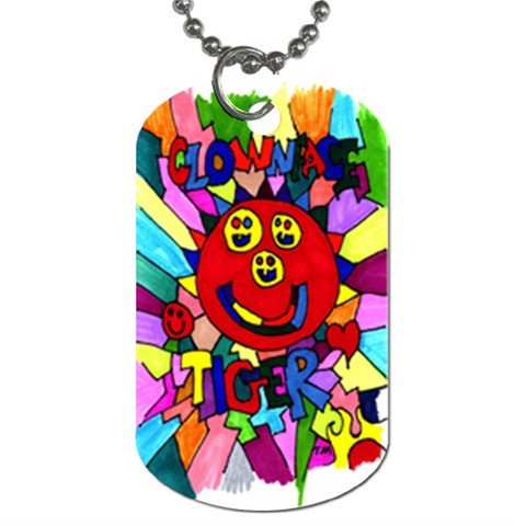 Clownface Tiger With Japanese LOVE Dog Tag (Two Sides)