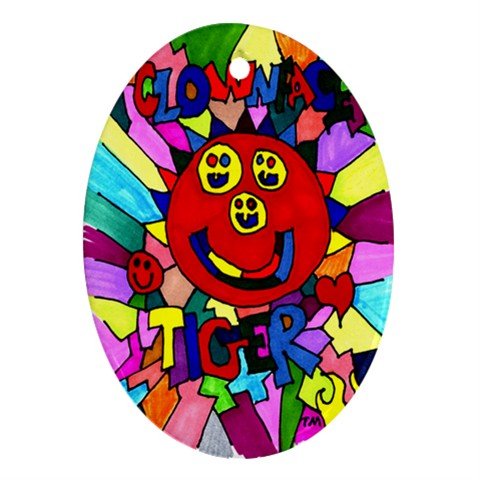 Clownface Tiger Ornament (Oval)