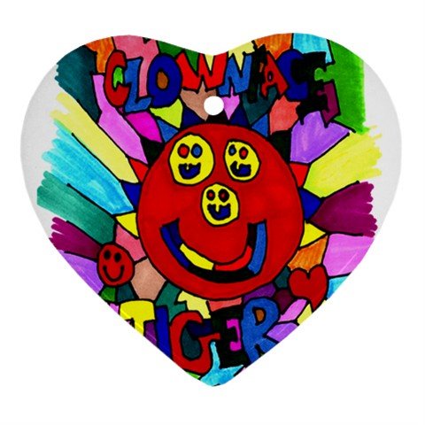 Clownface Tiger Ornament (Heart)