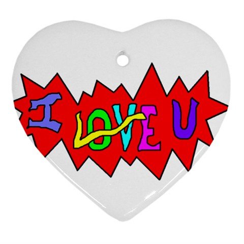 I Love U Ornament (Heart)