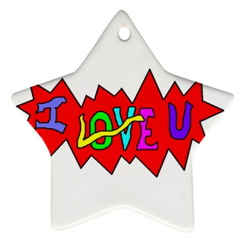 I Love U Ornament (Star)