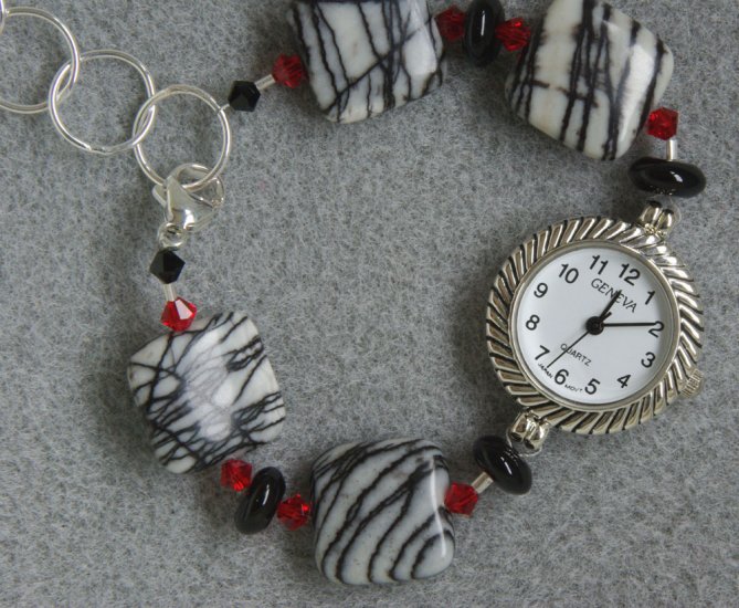 "Zebra Wore Red" bracelet watch
