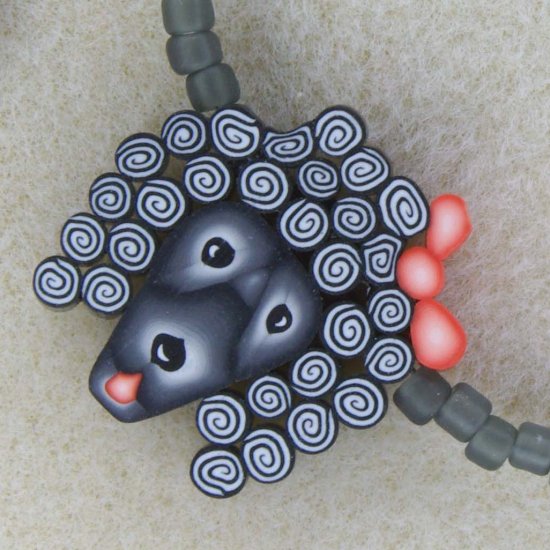 "Oodles of Poodles" necklace and bracelet set with handmade polymer clay