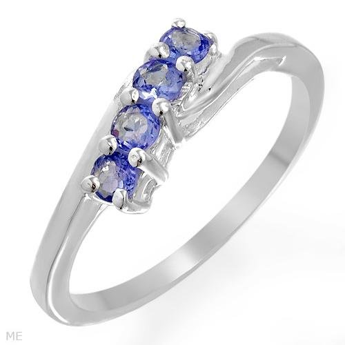 Genuine Tanzanite & .925 Sterling Silver Ring Size 7