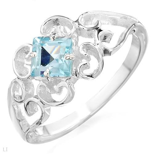 Genuine Topaz & .925 Sterling Silver Ring Size 6
