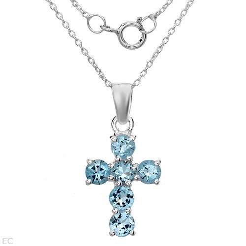 1.80 ctw Genuine Topaz & Sterling Silver Necklace 18 in