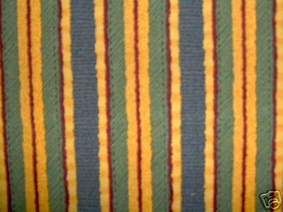 CREATIVE WOMAN Blue Green Gold Stripes Fabric SSI DEBBIE MUMM 2+ yds LAST PIECE