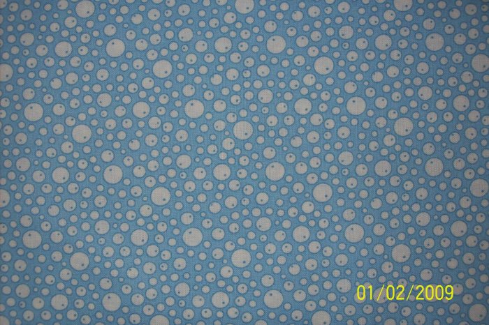 BTY RJR Everything But the Kitchen Sink Bubbles on Blue 1930s Repro Quilt Fabric By the Yard