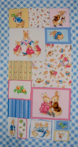 Beatrix Potter Peter Rabbit 2001 Primary Blocks Wall Hanging Fabric Panel
