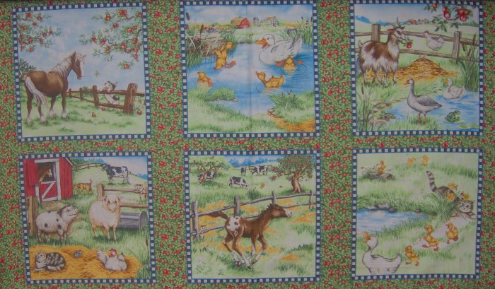 BOLT END Down on the Farm Animal Scene Blocks by South Sea Imports SSI LAST PIECE!