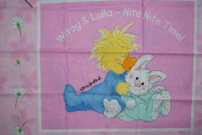 Little Suzy's Zoo Pink Pillow Panel KIDS COTTON FABRIC FAT QUARTER FQ
