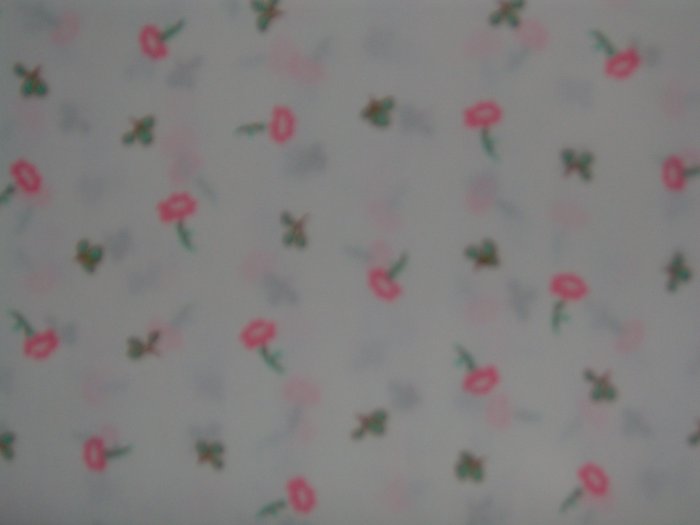 Beatrix Potter Peter Rabbit Pink Flower Toss Vintage Cotton Quilt Fabric