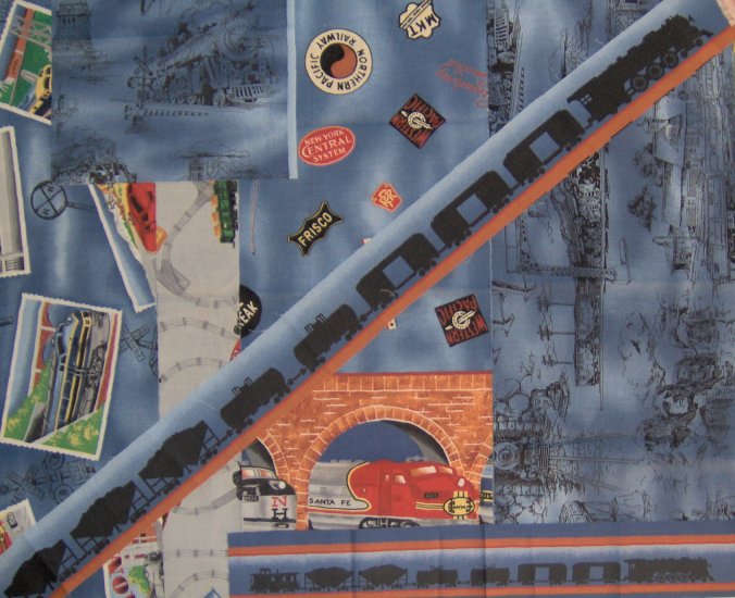 Lionel Trains Cotton Railroad Train Fabric Remnant Sampler Pack