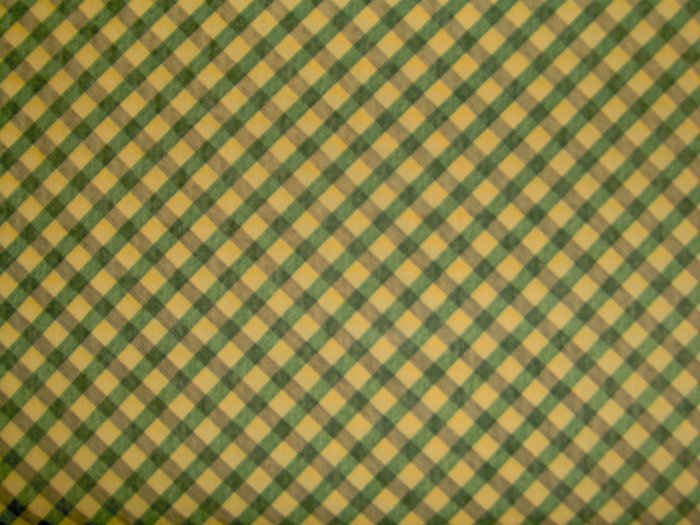 SSI DEBBIE MUMM MUMM'S THE WORD Yellow Green Black Bias Plaid FABRIC By the Yard BTY