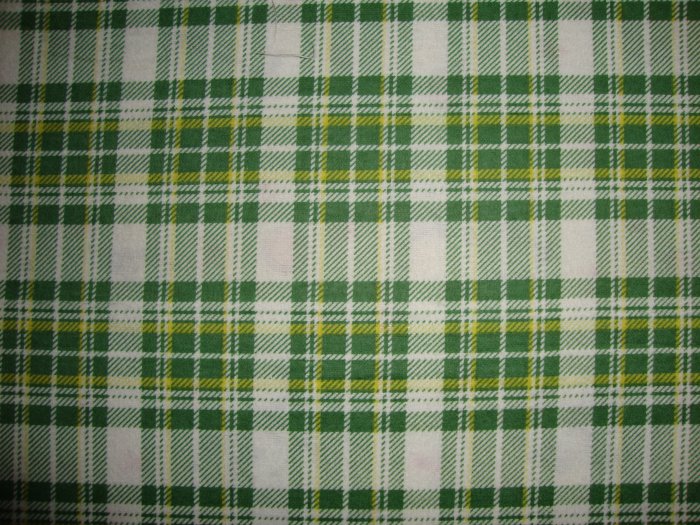 Daisy Kingdom Green Yellow Plaid Cotton Flannel Fabric Fat Quarter FQ