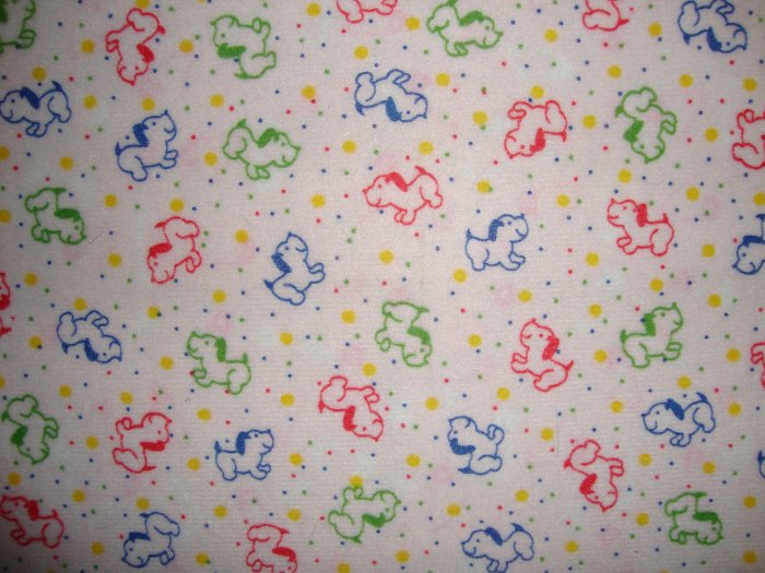SALE! Puppy Dogs on White POLYESTER Flannel Fabric Fat Quarter FQ
