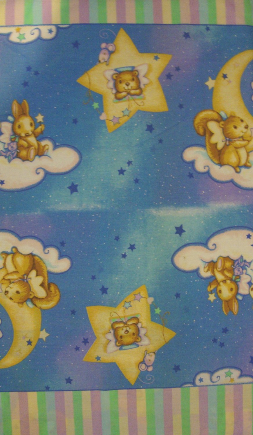 Nighttime Nursery Rhymes Crib Bumper or Border Fabric