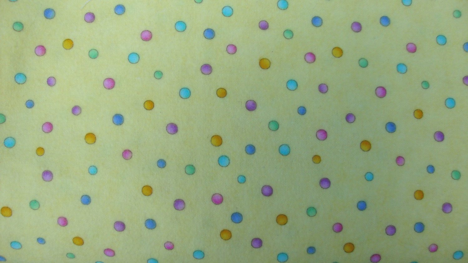3/4 Yard Dots on Lemon Yellow Color Visions Cotton Flannel Wilmington Prints Fabric Bolt End