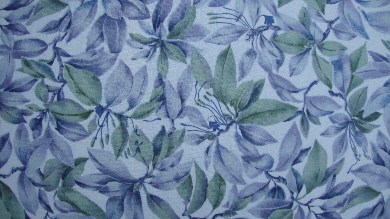 F8 Timeless Treasures Quilter's Garden Blue Green Rhododendron Cotton Fabric Fat Eighth F8th