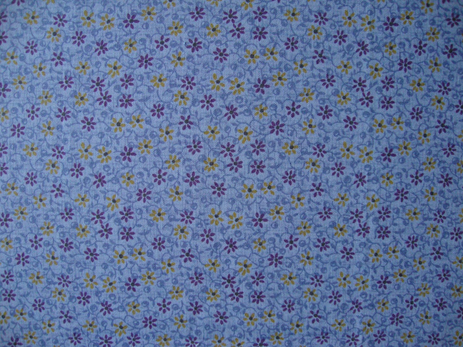 F8 Purple Yellow Blue Floral Cotton Fabric Fat Eighth F8th by Marcus Bros