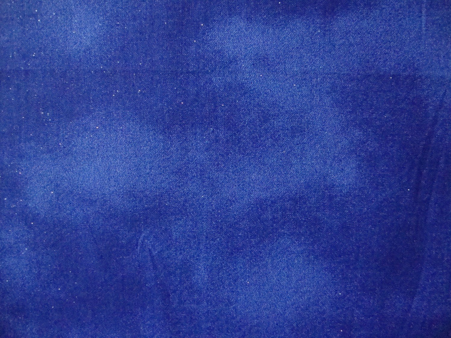 8" Mottled Medium Blue Night Sky with Glitter Sparkle Stars Cotton Fabric Bolt End