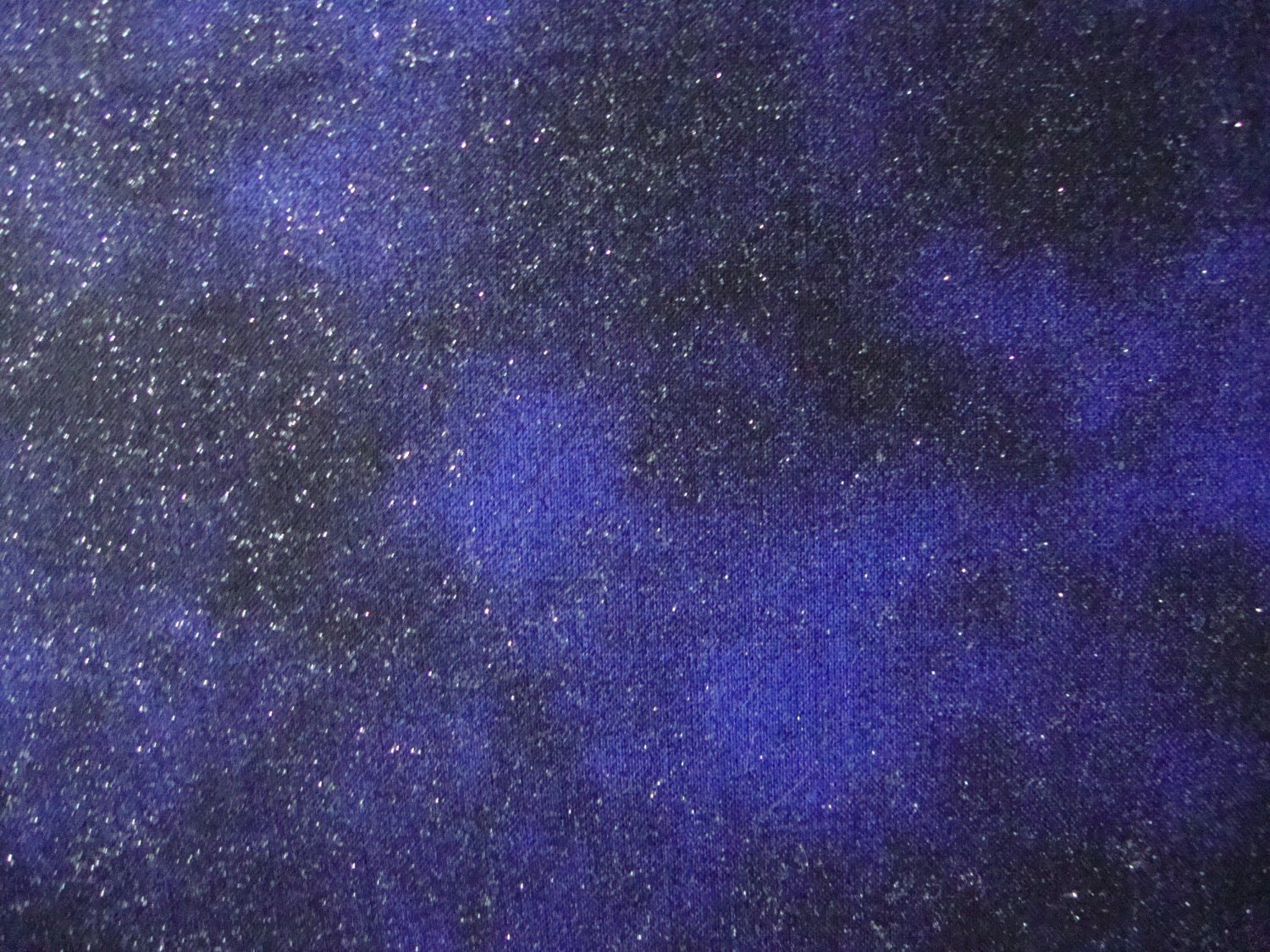 FQ Mottled Dark Blue Black Night Sky with Glitter Sparkle Stars Cotton Fabric Fat Quarter