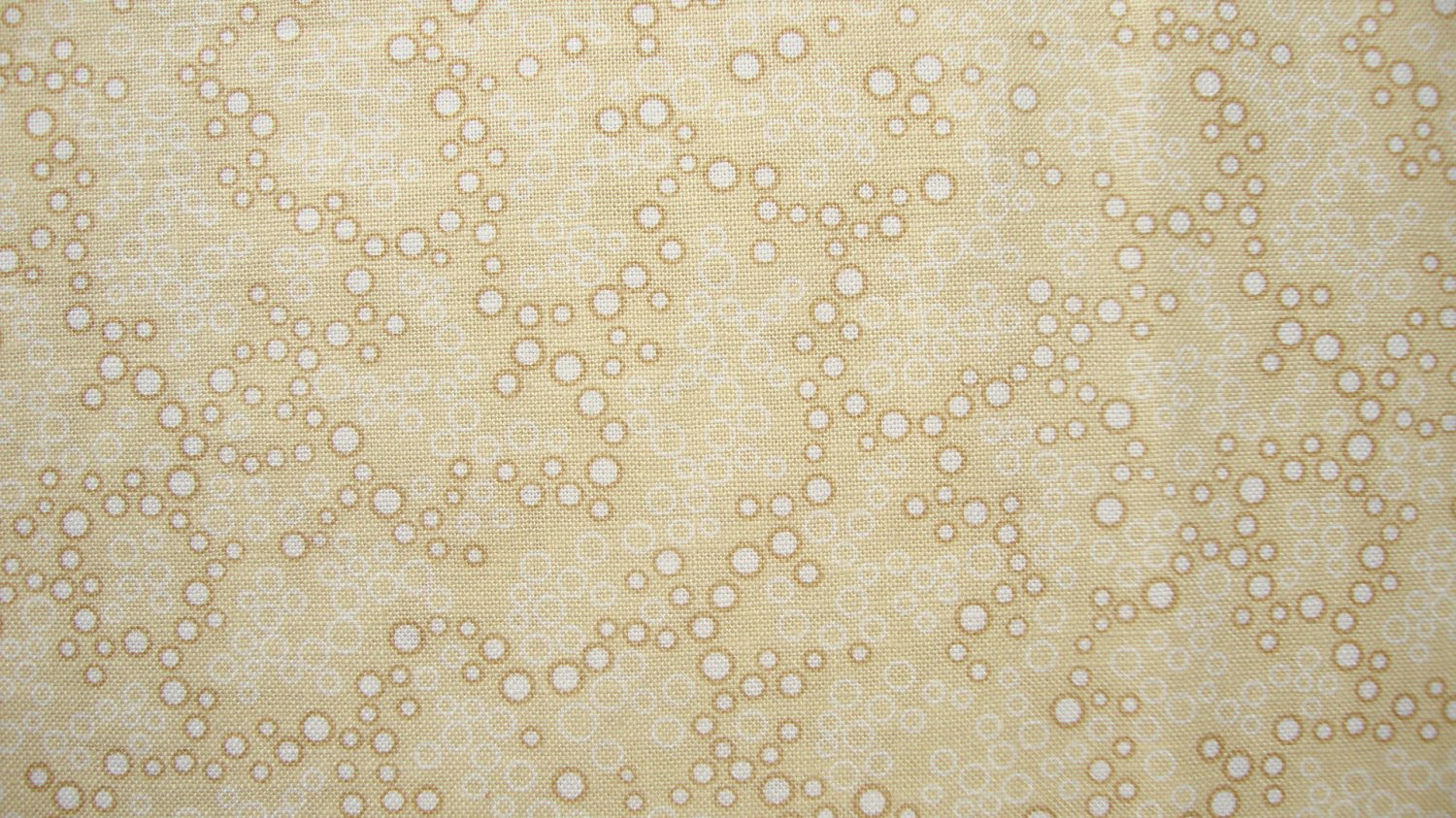 F8 White & Cream Tiny Bubbles Tan Cotton Fabric Fat Eighth F8th