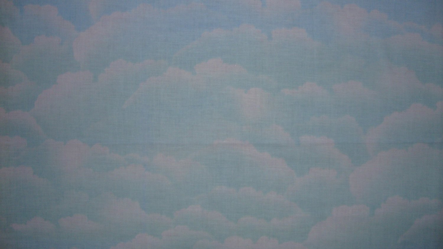 FQ Cotton Candy Blue Green Sky Clouds Fabric Fat Quarter