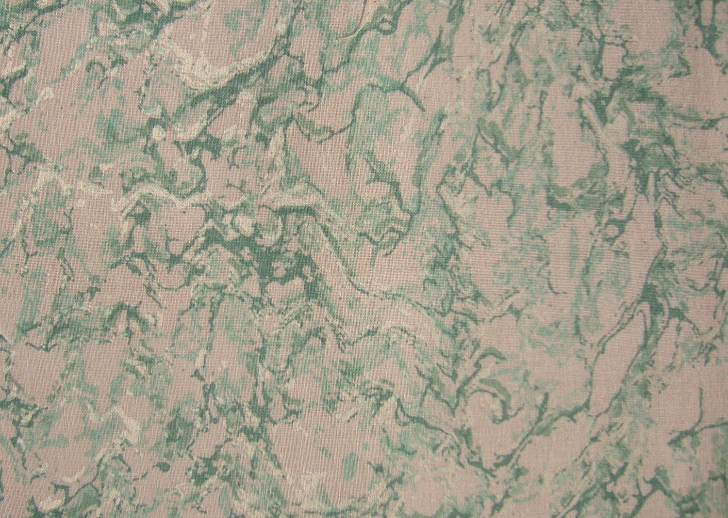 FQ Green & White Marble Cotton Fabric Fat Quarter