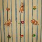 F8 Beatrix Potter Bunny Toss on Yellow Stripes Cotton Fabric Fat Eighth F8th