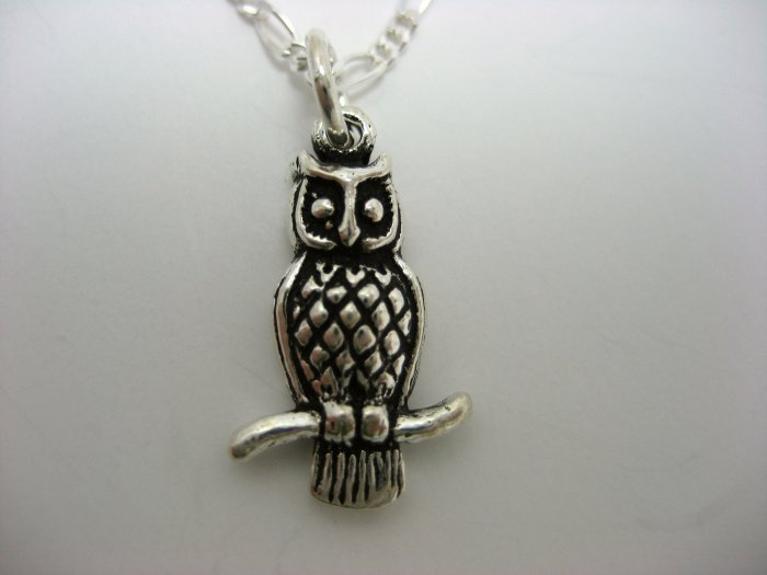 Adorable Sterling Owl Necklace
