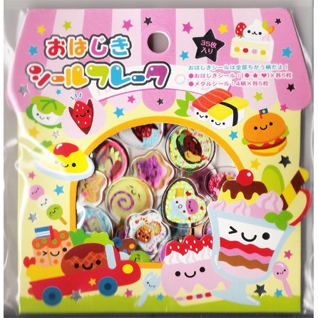 Kamio Japan Party Foods PVC Sticker Stack - Kawaii Desserts Stickers