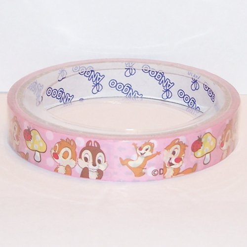 Chip 'n Dale Deco Tape #1 Pink w/ Polka Dots & Large Mushrooms Kawaii