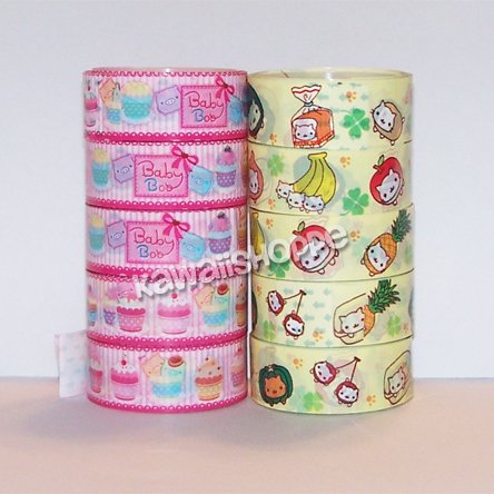 Deco Tape Lot - 5 Mamegoma & 5 Baby Boo