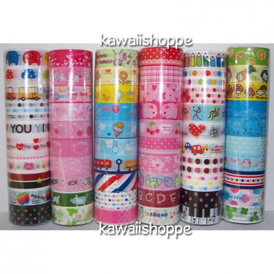 Wholesale Deco Tape 60 Rolls Nyanko Mamegoma Baby Boo Cupcakes Ice Cream Kawaii Animals