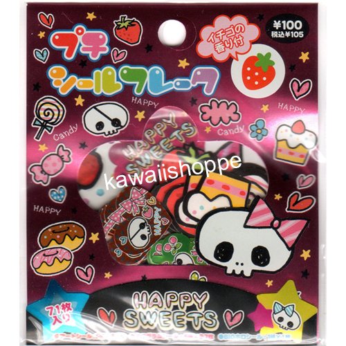 Kamio Japan Happy Sweets Sticker Sack - Skulls Desserts Stickers Kawaii RARE!
