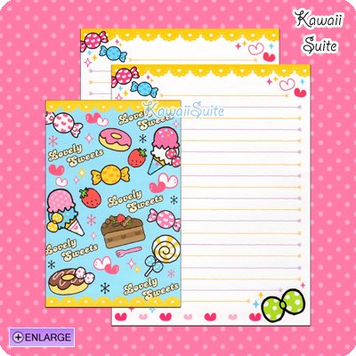 Lovely Sweets Letter Set C *Mini Ice Creams, Candies & Cake* by Kamio Japan Kawaii