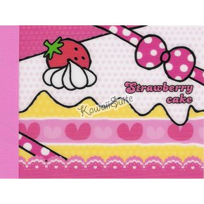 Kamio Japan *Strawberry Cake* Mini Memo Pad Kawaii Strawberries, Cakes, Desserts, Frosting