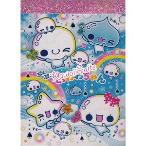 Kamio Japan *Awawa Chan* Mini Memo Pad Kawaii Bubbles Clouds Stars Rainbows Drops Rain