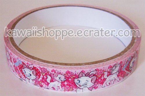 Disney Marie Cat Deco Tape - The Aristocats, Hearts & Roses