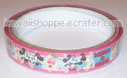 Disney Mickey & Minnie Mouse Deco Tape #7 Pink & White w/ Cherries