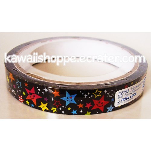 Pool Cool Twinkle Stars Smile Deco Tape - Kawaii Little Colorful Happy Star