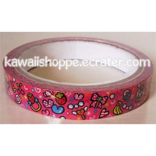 Pink Pool Cool Deco Tape - Food Ice Cream Cherries Strawberries Sweets Jewels Gems Kawaii