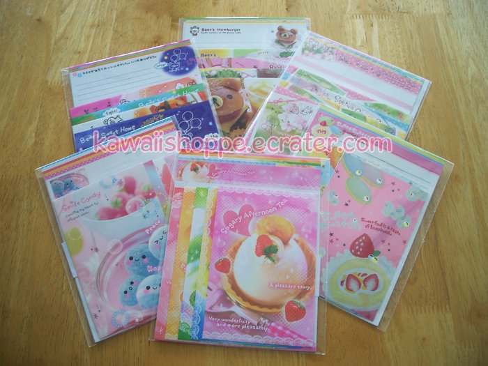 26 Kawaii Letter Sets Smile Candy Sweet Swatch Bear's Hamburger Spring Comes Soon Kamio Crux No. 1